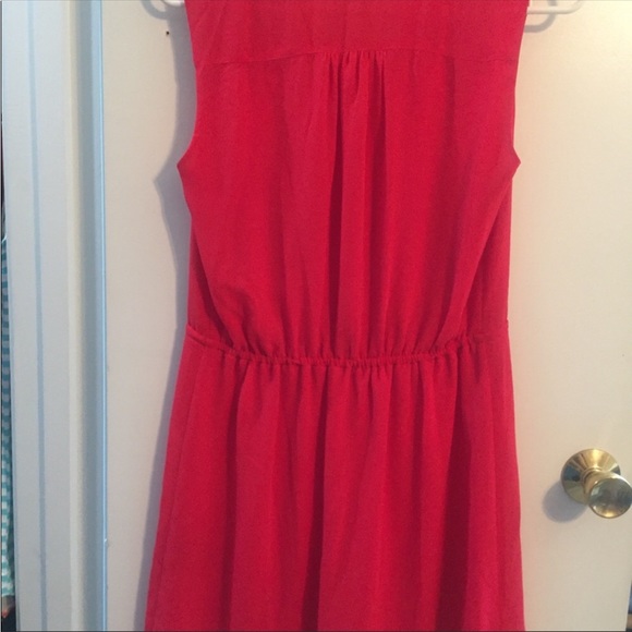 H&M Red Ruffle Button Up Sleeveless Dress - Picture 6 of 10